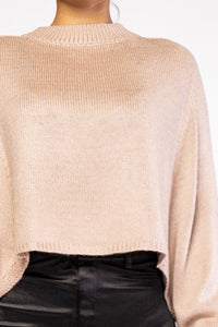 Batwings Sleeve Crop Knitted Sweater Top