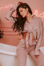 Load image into Gallery viewer, SATIN BUTTON DOWN LOUNGEWEAR SET
