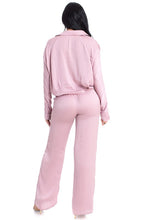 Load image into Gallery viewer, SATIN BUTTON DOWN LOUNGEWEAR SET

